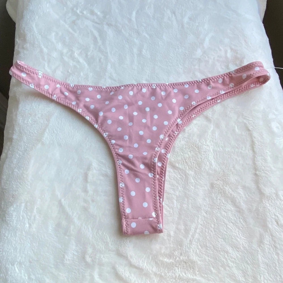 New! Skin by same pale pink white polka dot bikini bottom 2867 - Picture 5 of 9